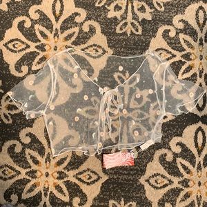 Romwe See Through Floral Coverup